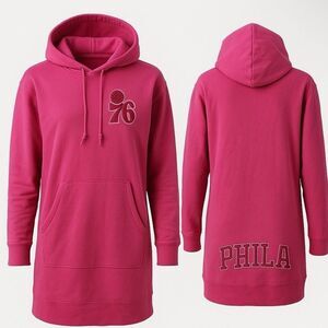 PRO STANDARD X NBA | NEW Philadelphia 76ers Pink Hoodie Dress Women’s Size XS